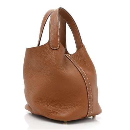 Hermes Taurillon Clemence Picotin Lock 18 PM Gold 4 of 10