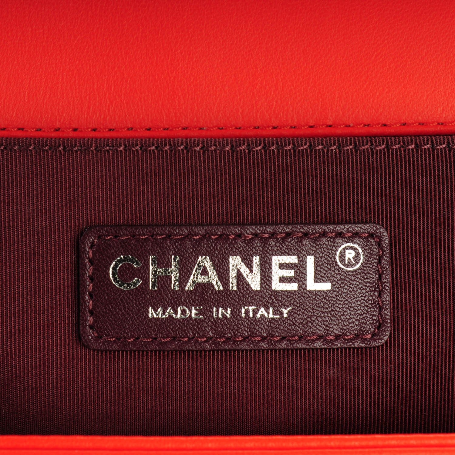 Chanel Wrinkled Lambskin Chevron Quilted Medium Boy Flap Orange 6 of 7