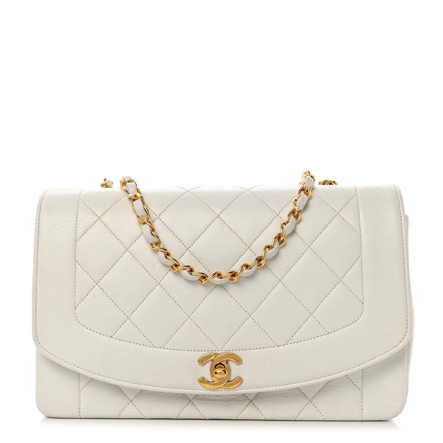 Chanel Lambskin Quilted Medium Single Flap White 1 of 16