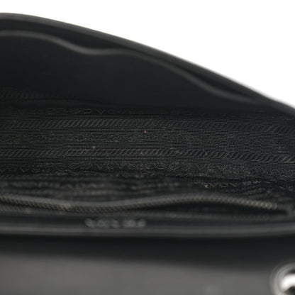 Prada Glace Calfskin Studded Crossbody White Black 5 of 7