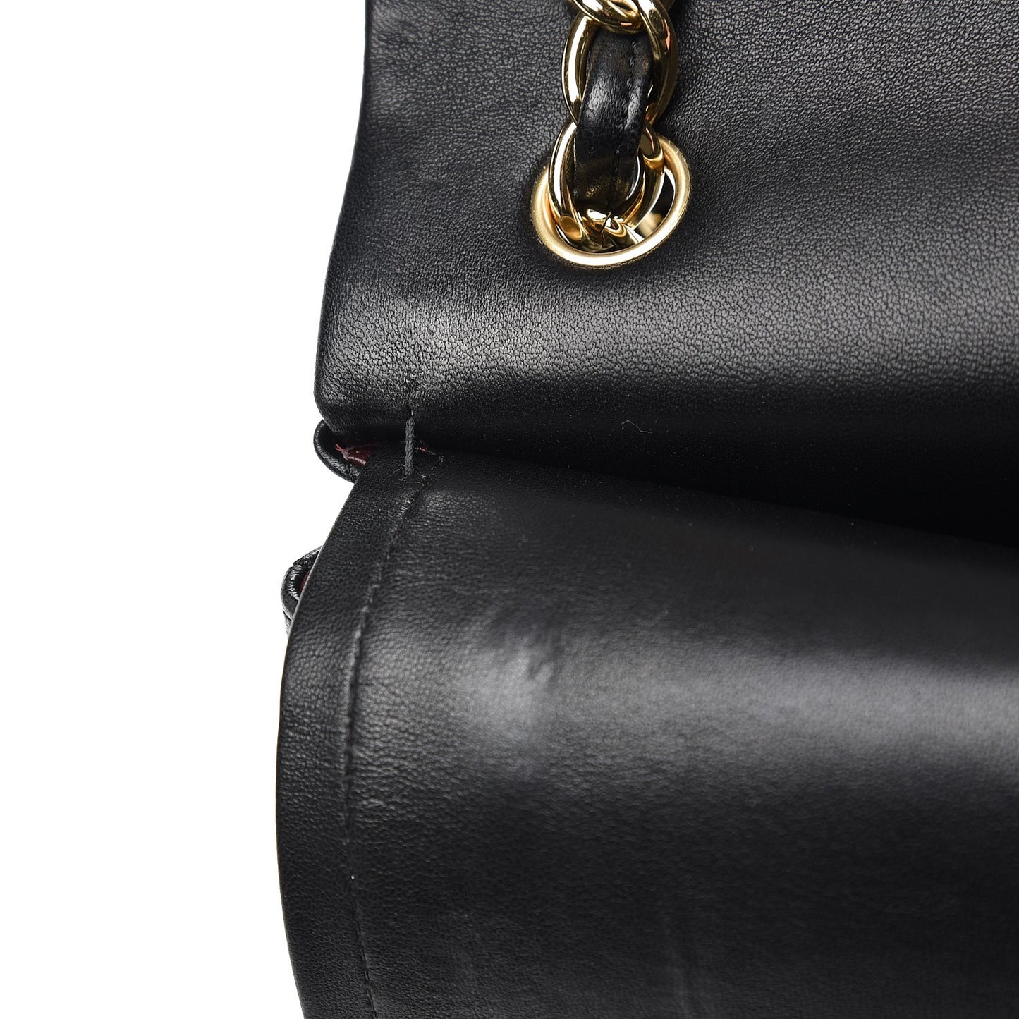 Lambskin Quilted Jumbo Double Flap Black