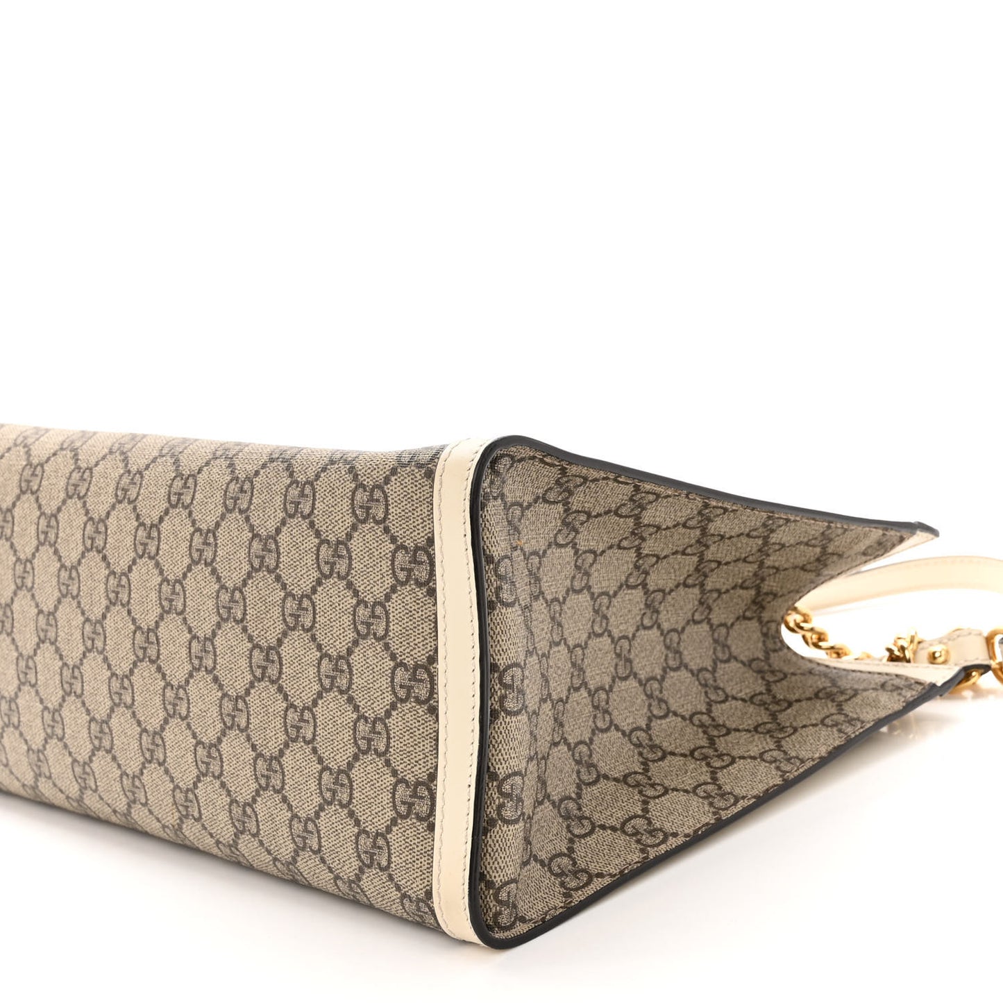 GG Supreme Monogram Medium Padlock Tote White