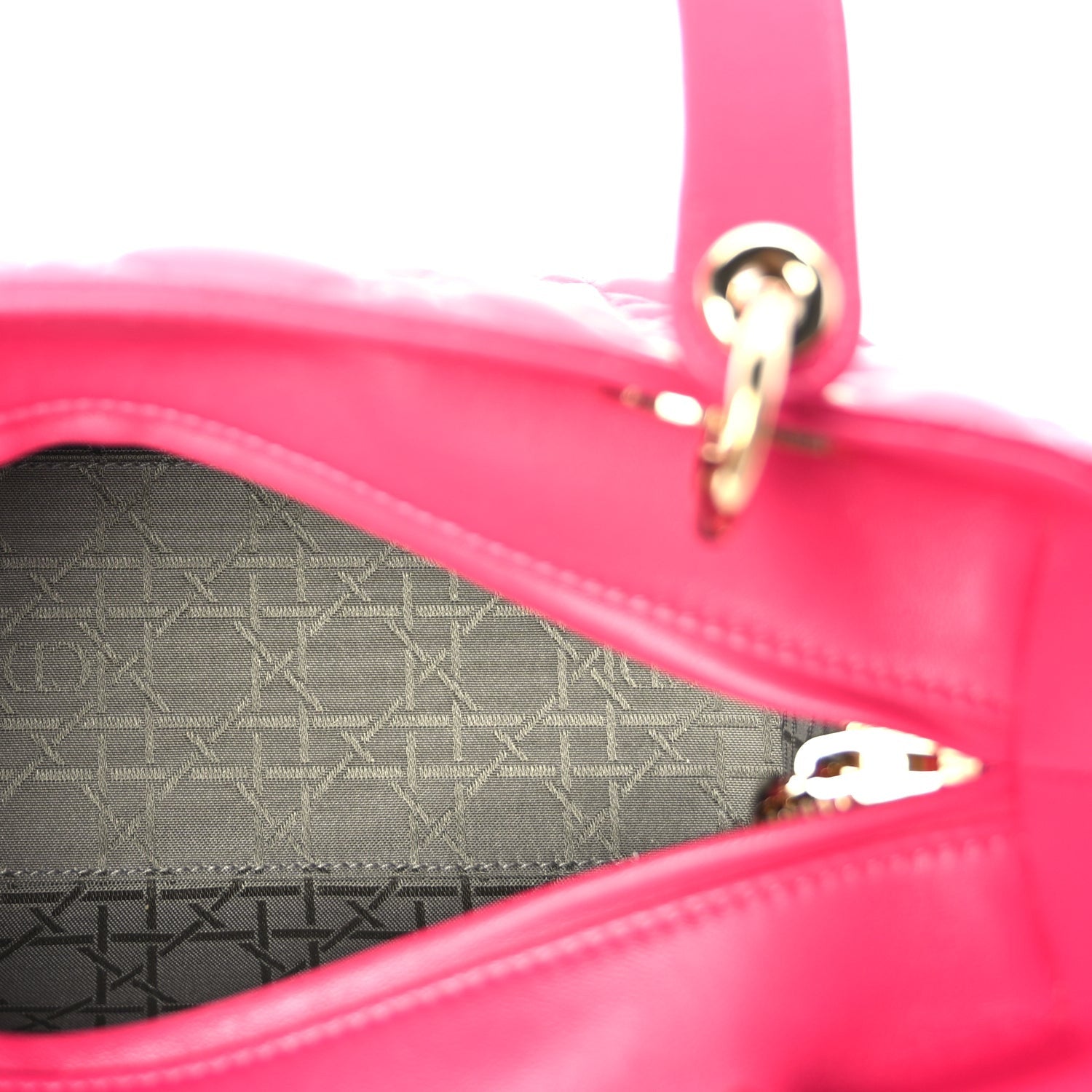 Christian Dior Lambskin Cannage Medium Lady Dior  Fuchsia 4 of 8