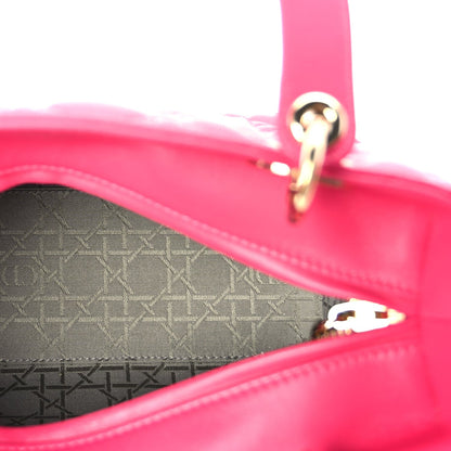 Christian Dior Lambskin Cannage Medium Lady Dior  Fuchsia 4 of 8
