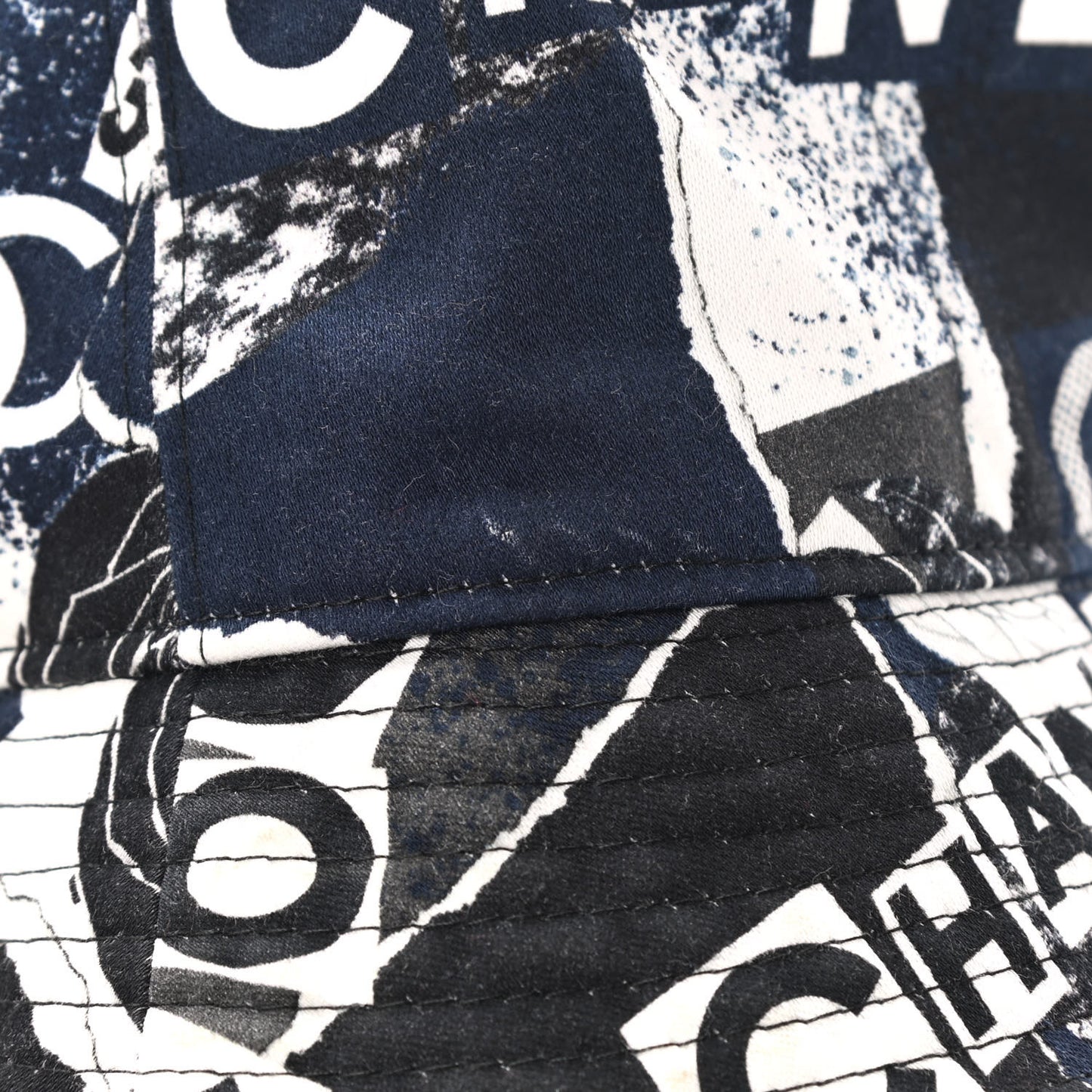 Cotton Coco Print Bucket Hat M Navy Black White