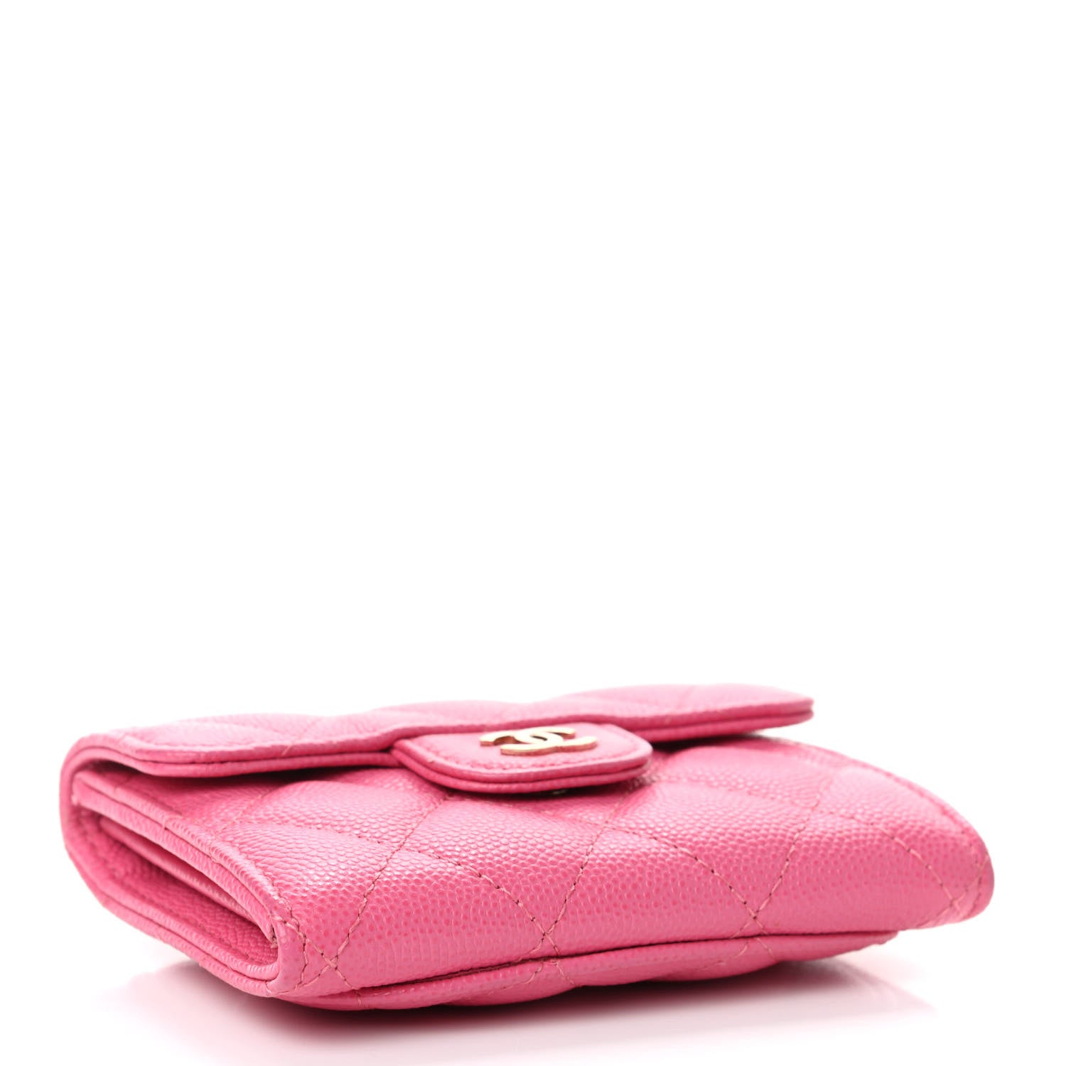 Chanel Caviar Quilted Flap Card Holder Wallet Pink 3 of 4