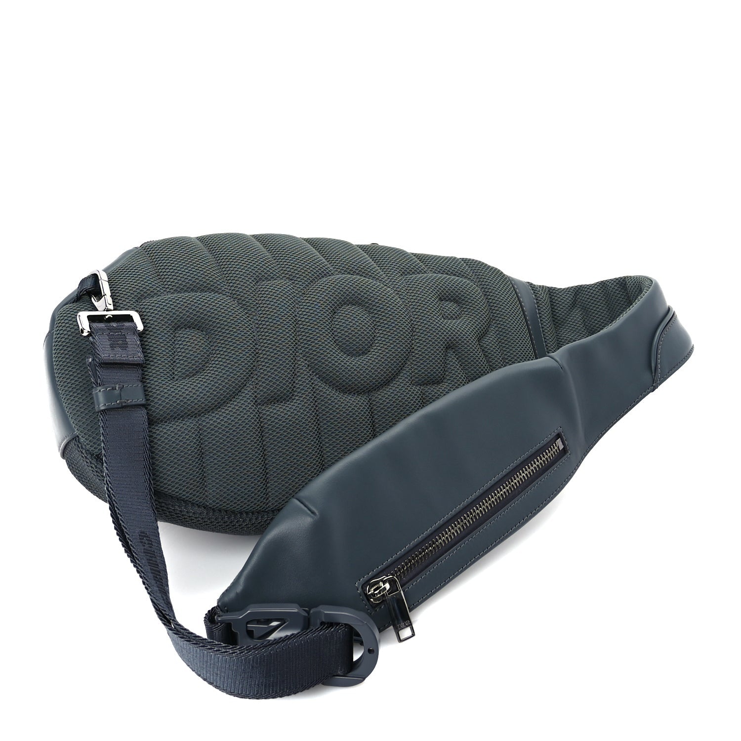 Christian Dior Calfskin Nylon Scarab Sling Bag  Grey 2 of 8