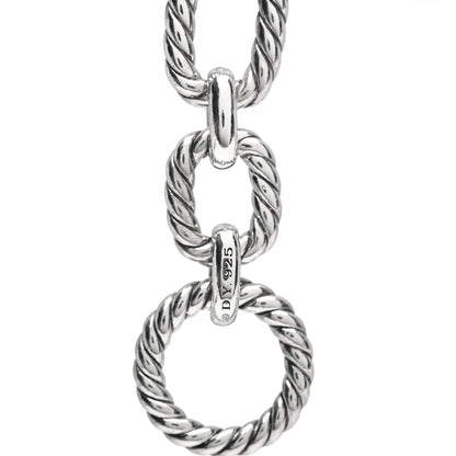 David Yurman Sterling Silver Blue Sapphire 9.5mm Cushion Link Bracelet 4 of 4