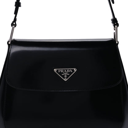 Prada Spazzolato Cleo Flap Adjustable Strap Shoulder Bag  Black 6 of 8
