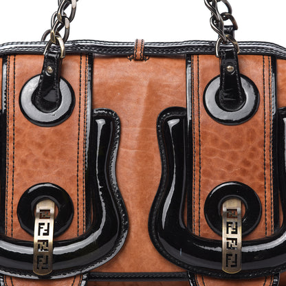 Fendi Nappa Patent B Bag Osso Black 10 of 10