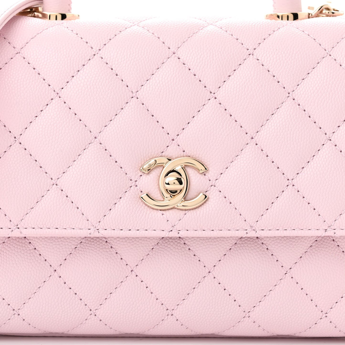 Caviar Quilted Mini Coco Handle Flap Light Pink