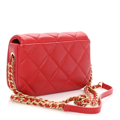 Chanel Calfskin Quilted Mini Nailed CC Flap Bag Red 2 of 9