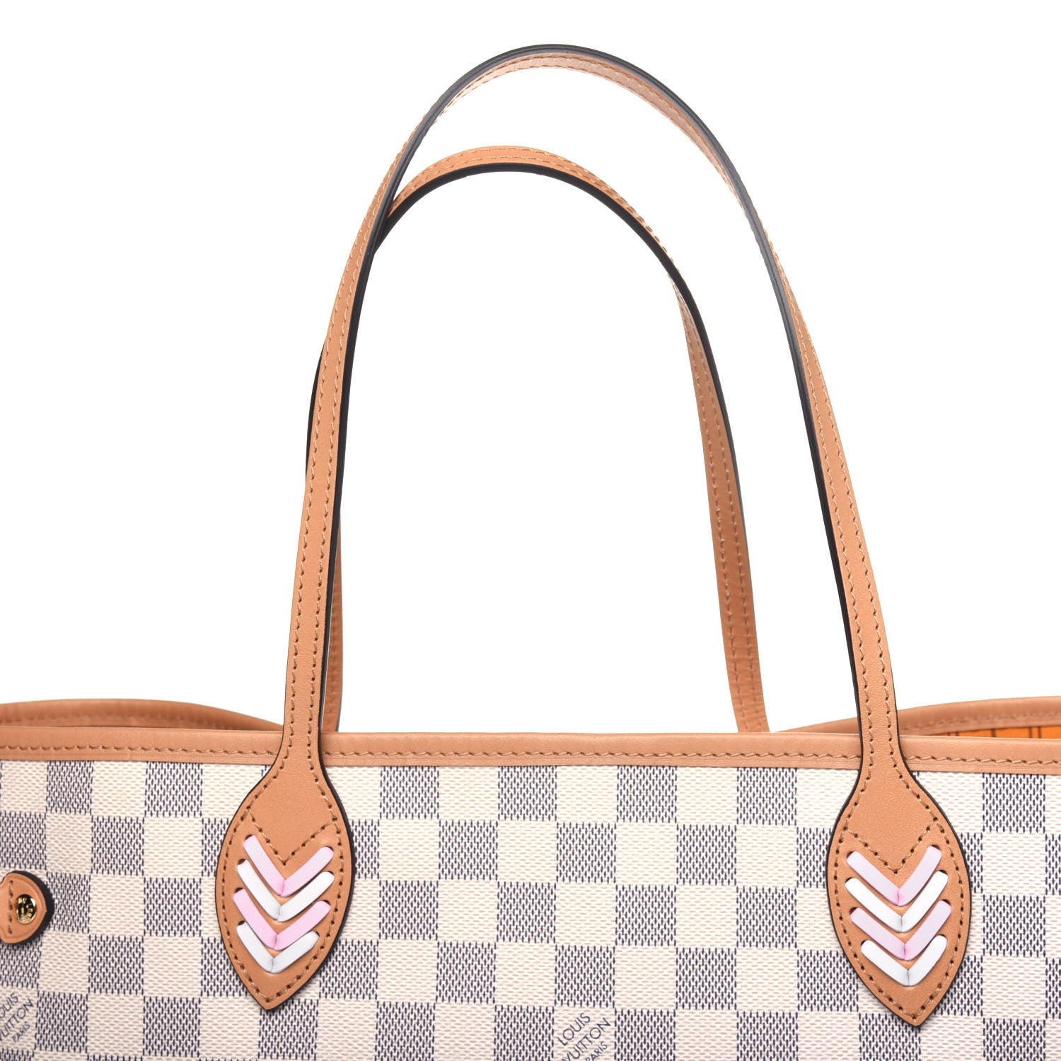 Louis Vuitton Damier Azur Braided Neverfull MM Pink 13 of 15
