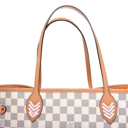 Louis Vuitton Damier Azur Braided Neverfull MM Pink 13 of 15