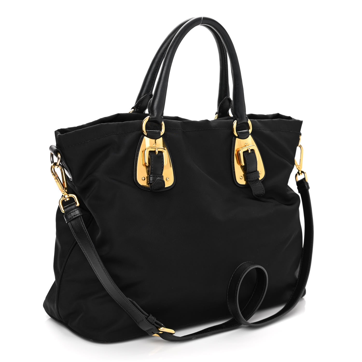 Prada Tessuto Nylon Gaufre Tote Black 2 of 11