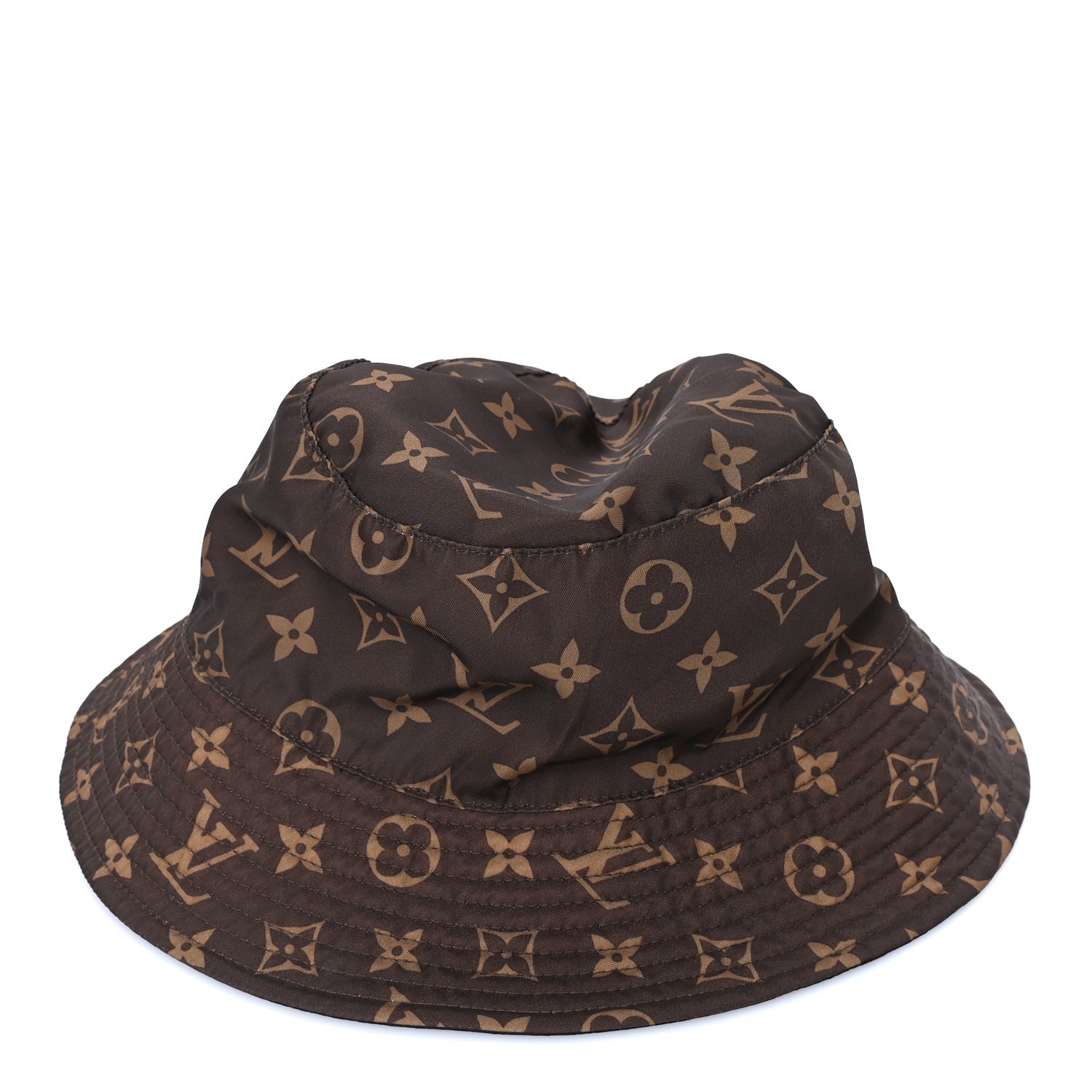 Louis Vuitton Nylon Monogram Reversible Bob Bucket Hat S  Brown Black 3 of 5