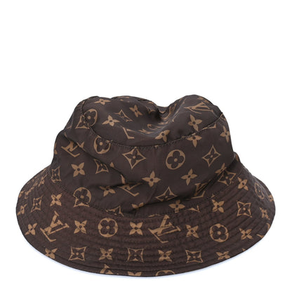 Louis Vuitton Nylon Monogram Reversible Bob Bucket Hat S  Brown Black 3 of 5