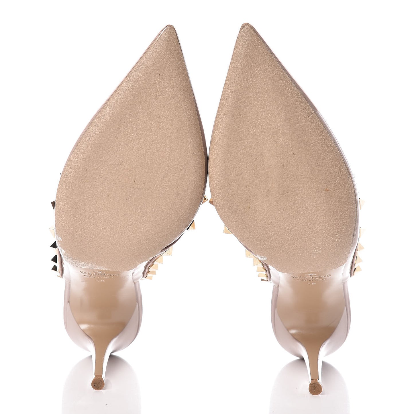 Patent Rockstud Ankle Strap Pumps 40 Poudre