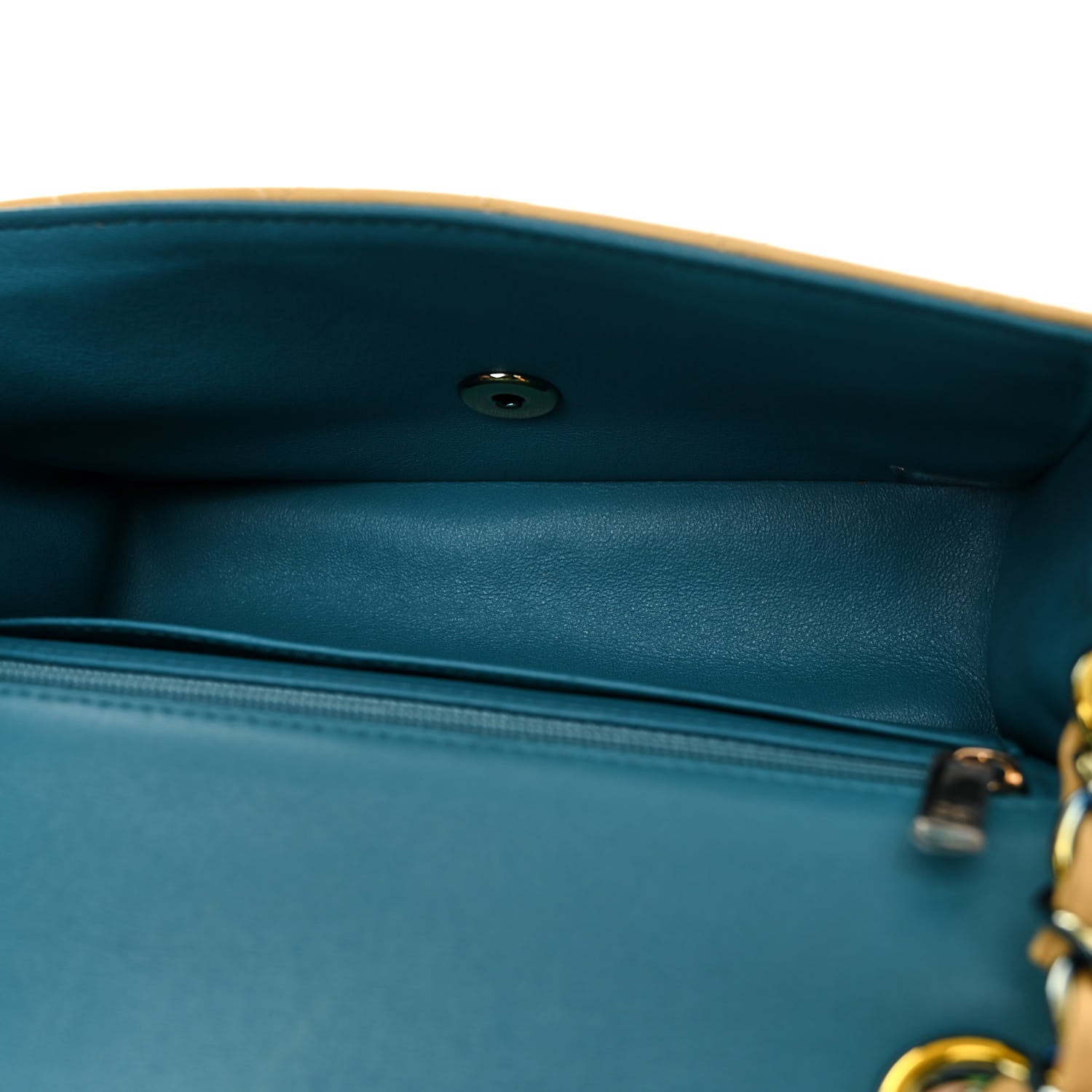 Chanel Lambskin Quilted Mini Rectangular Flap Yellow Blue 5 of 11