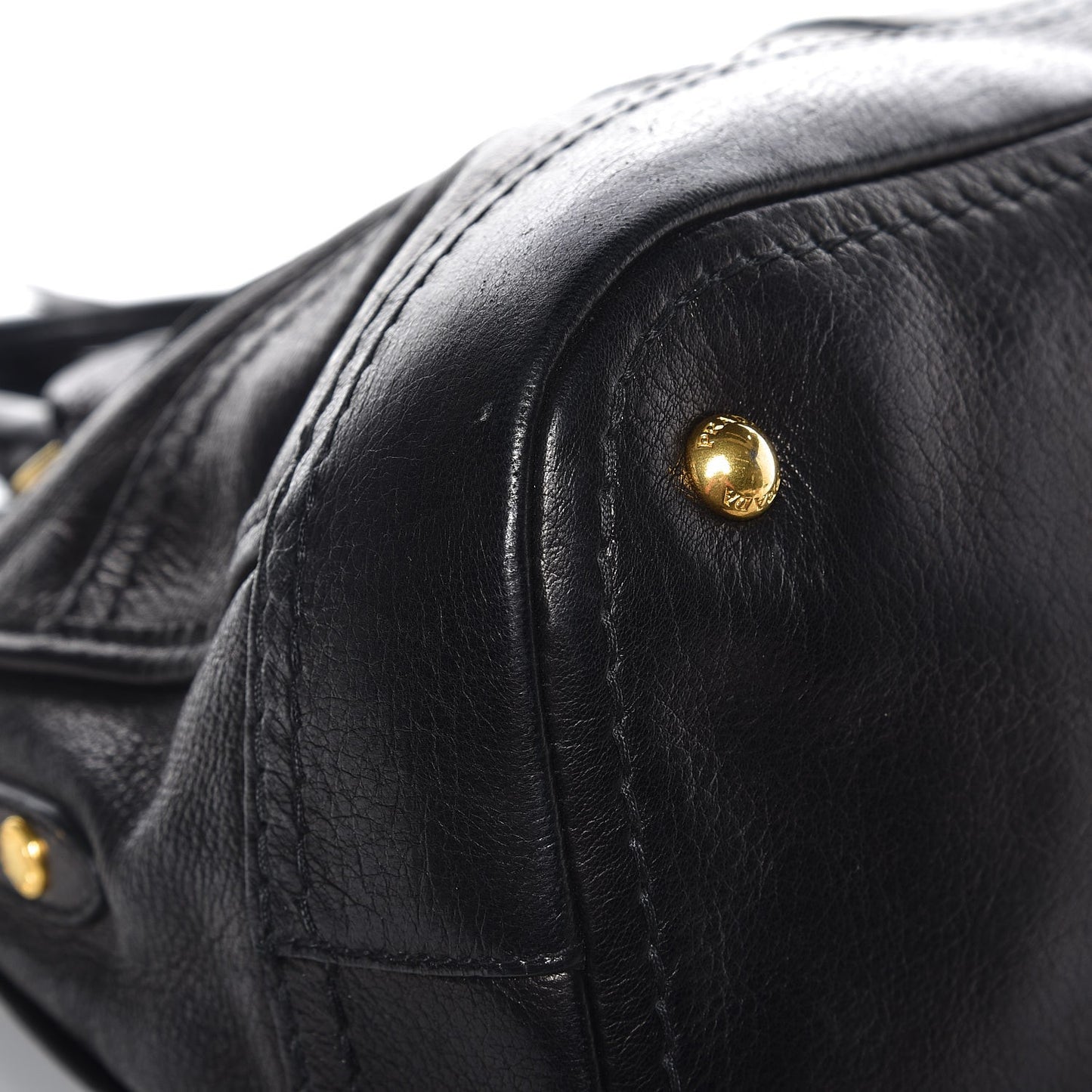 Cervo Deerskin Dome Satchel Black