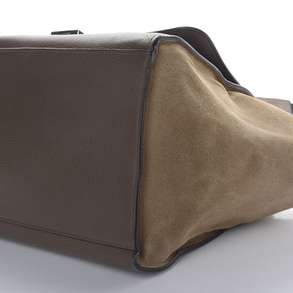 Celine Drummed Calfskin Suede Medium Trapeze Souris 9 of 11