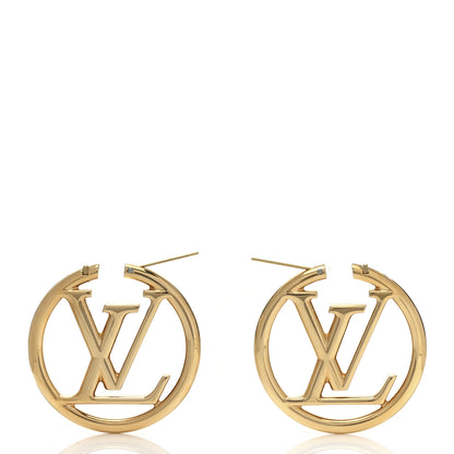 Louis Vuitton Metal Louise Hoop Earrings Gold 3 of 4