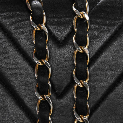 Chanel Lambskin Chevron Medium Double Flap Black 8 of 8