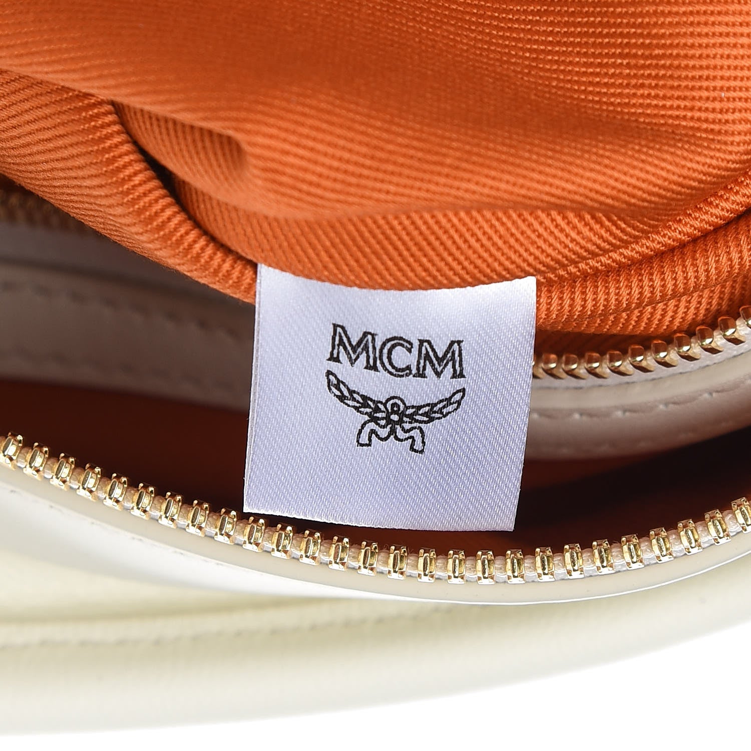 MCM Visetos Medium Shopper Cognac Off White 6 of 9