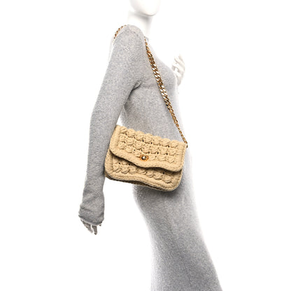 Bottega Veneta Jersey Crochet Shoulder Bag Cane Sugar 2 of 9