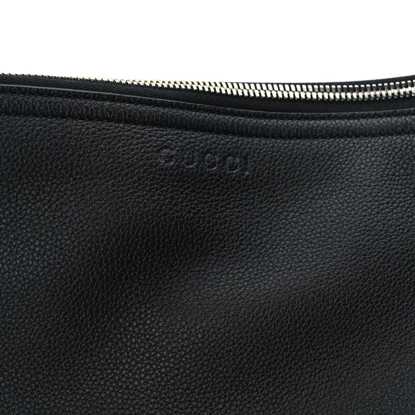 Grained Calfskin Large B Shoulder Bag Black