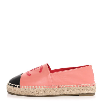 Chanel Lambskin CC Espadrilles 39 Pink Red Black 1 of 7