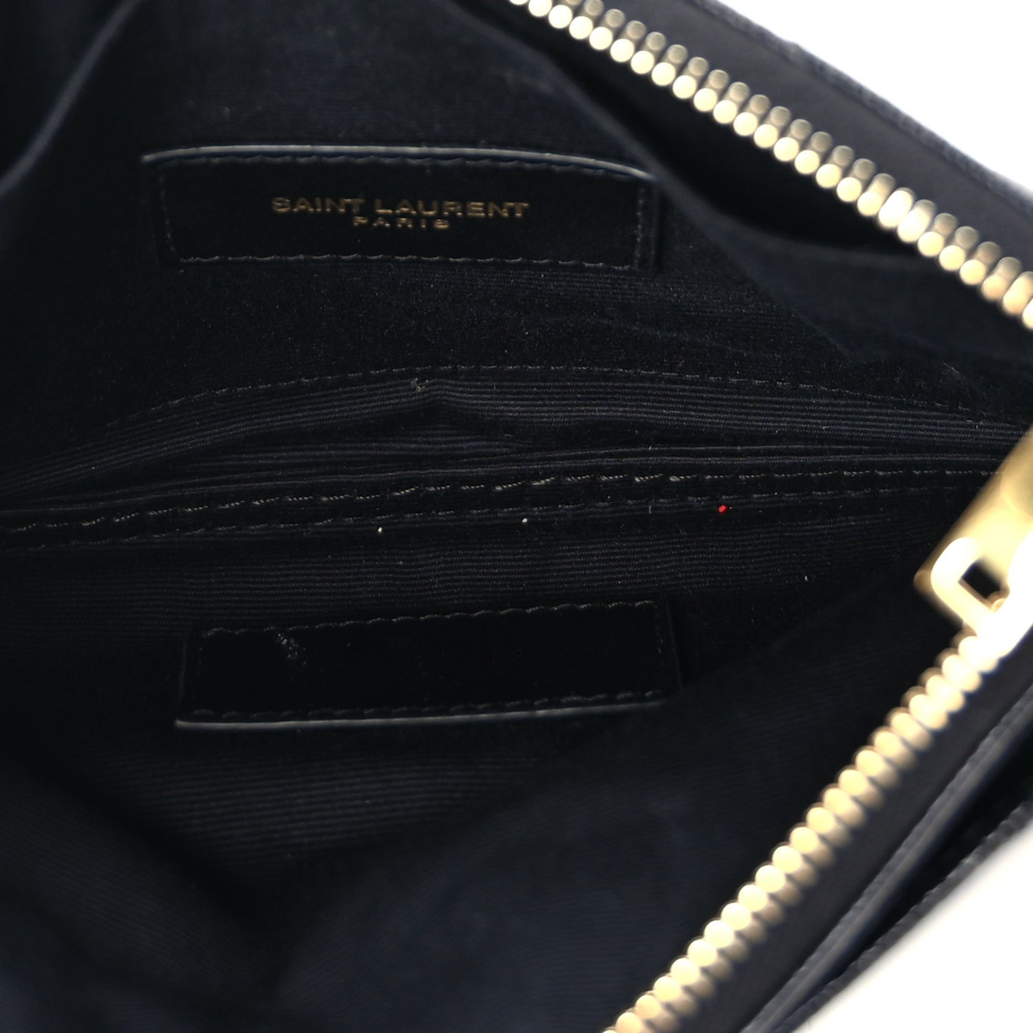 Saint Laurent Grain De Poudre Chevron Monogram Bill Pouch Black 5 of 7
