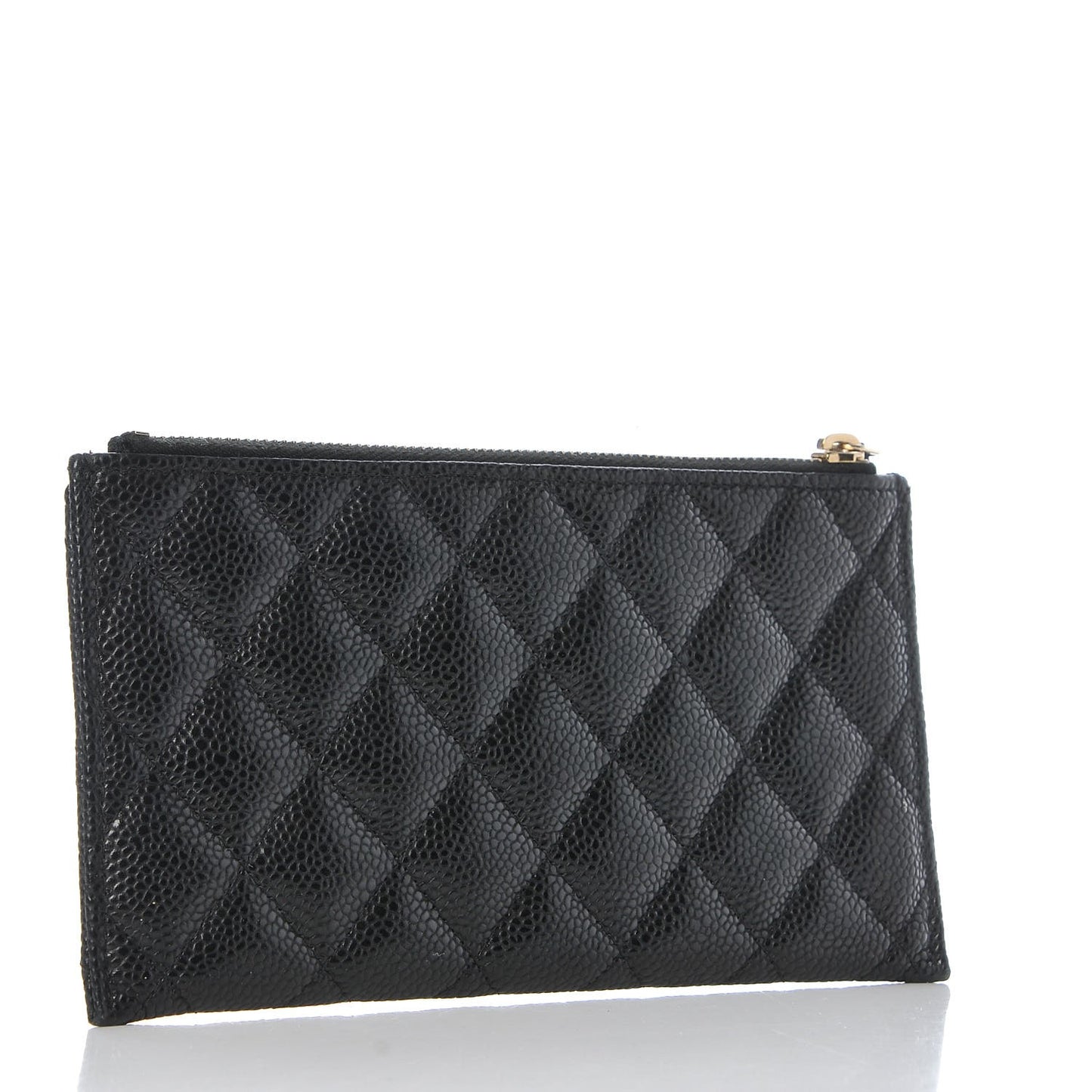 Caviar Quilted Classic Zip Pouch Black