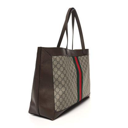 Gucci GG Supreme Monogram Web Ophidia Tote Brown 3 of 13