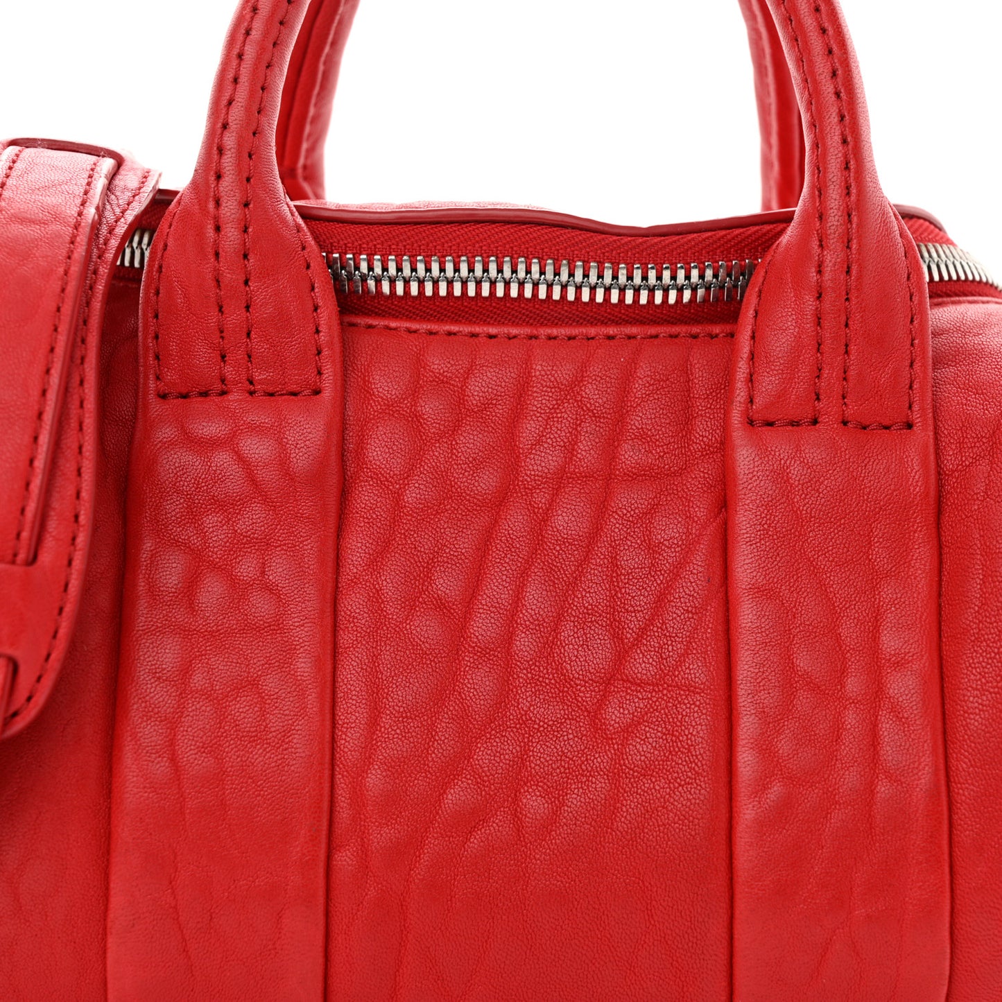 Pebbled Lambskin Mini Rockie Red Rhodium Hardware