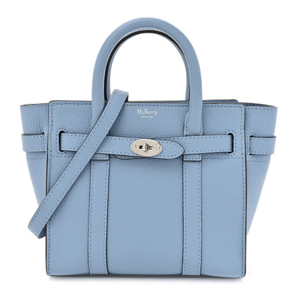 Mulberry Small Classic Grain Micro Zipped Bayswater Pale Slate 1 of 10