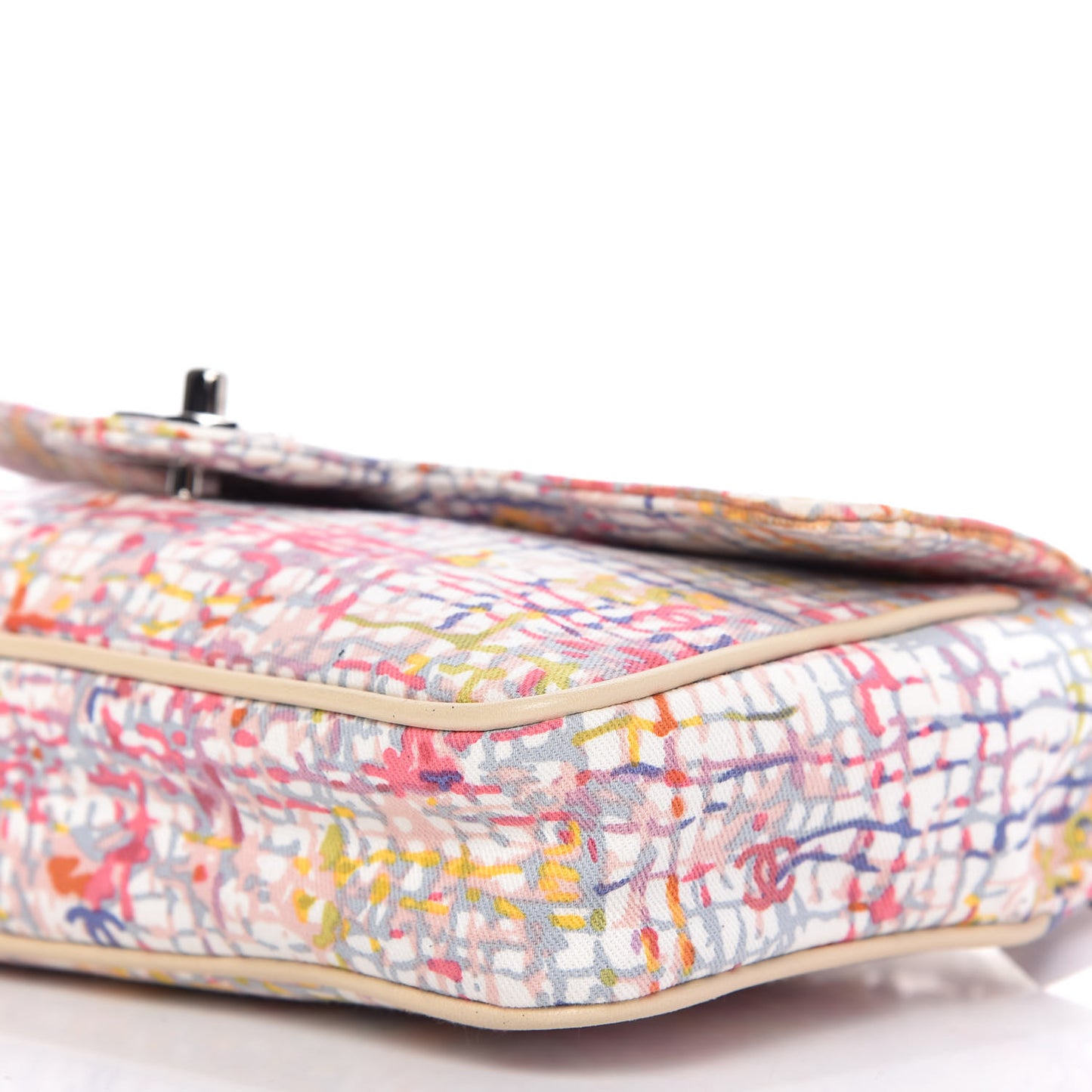 Canvas Watercolor Tweed Print Clover Small Flap Multicolor