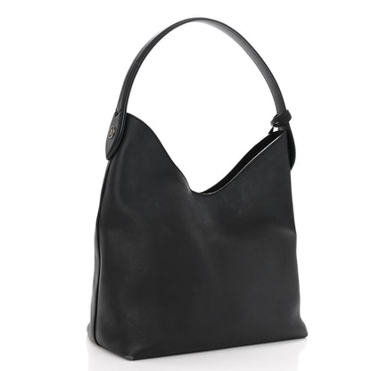 Louis Vuitton Calfskin Lockme Hobo Black 3 of 14