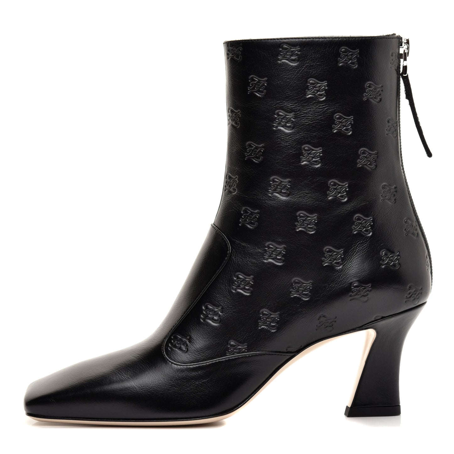 Vitello Karligraphy Embossed FFreedom Ankle Boots 37 Black