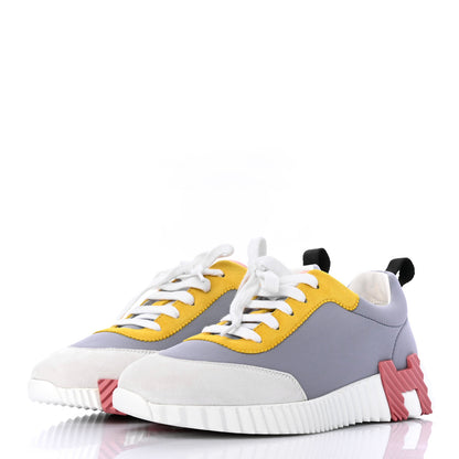 Hermes Technical Canvas Suede Goatskin Bouncing Sneakers 38 3 of 7