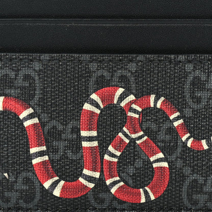 Gucci GG Supreme Monogram Kingsnake Card Holder Black Grey 5 of 7