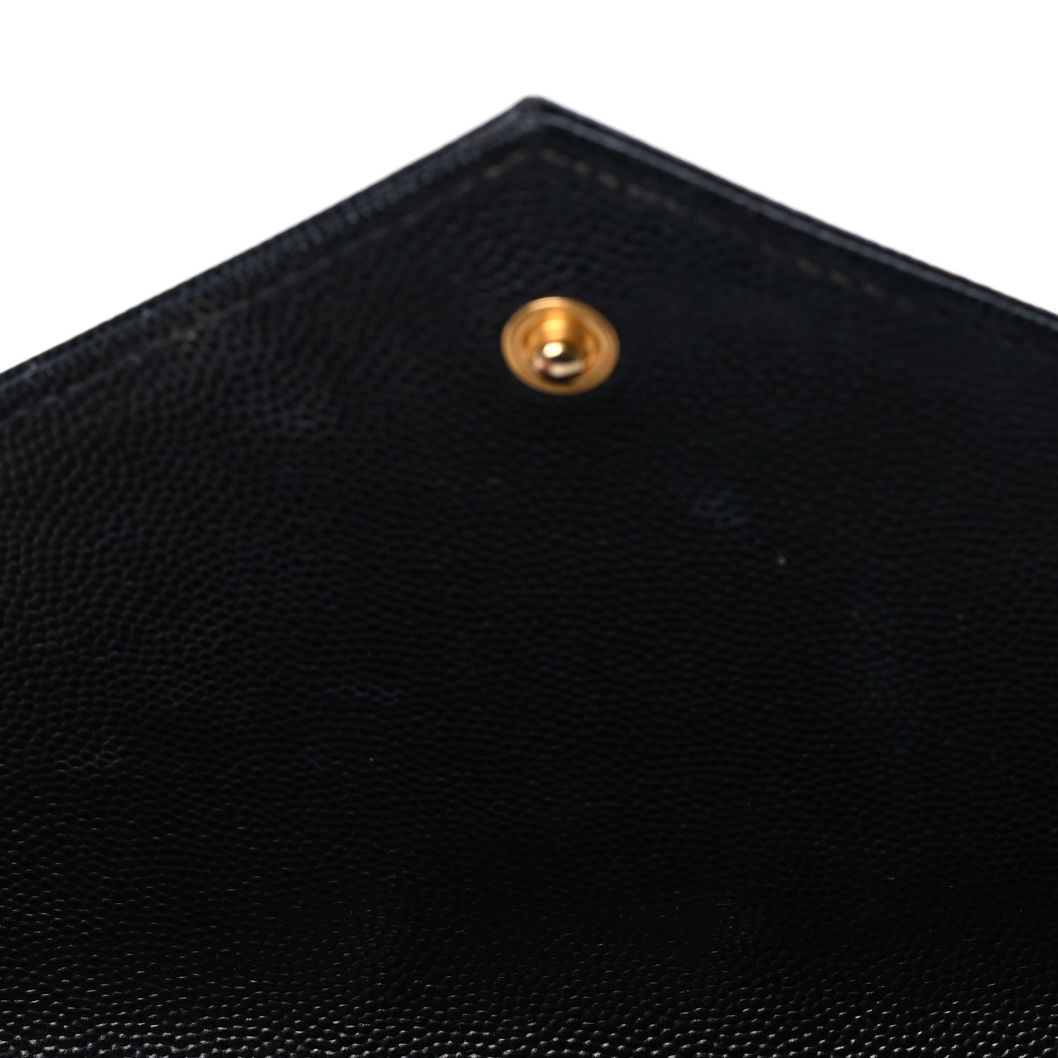 Saint Laurent Grain De Poudre Matelasse Chevron Medium Monogram Chain Wallet  Black 5 of 7