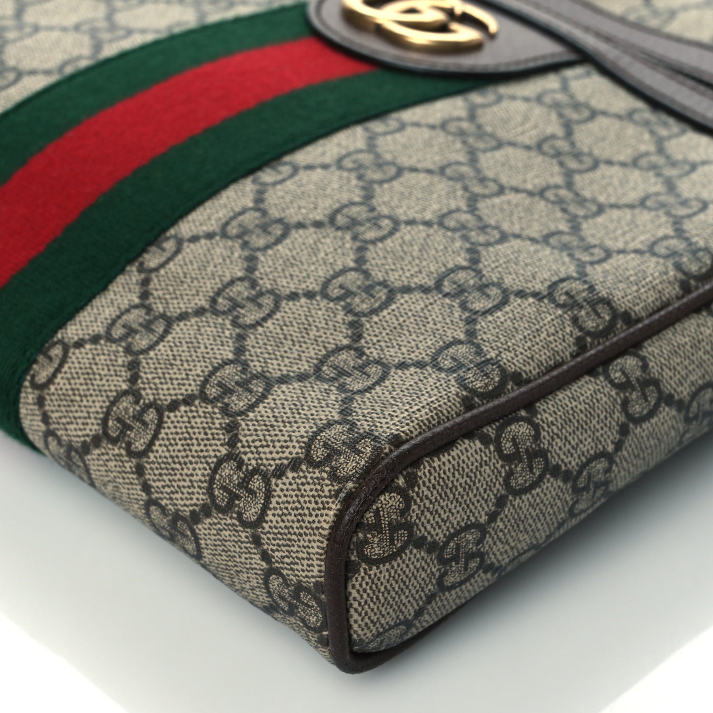 GG Supreme Monogram Web Small Ophidia Messenger Bag Brown