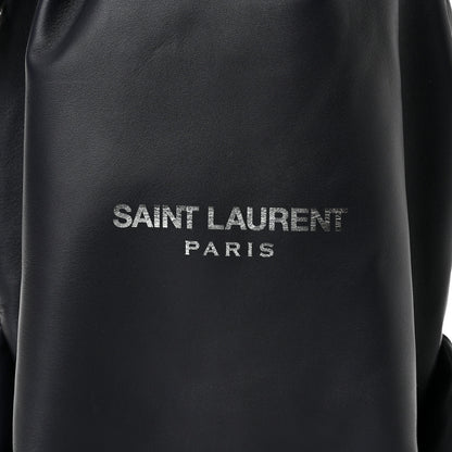 Saint Laurent Lambskin Teddy Drawstring Bag Black 7 of 9
