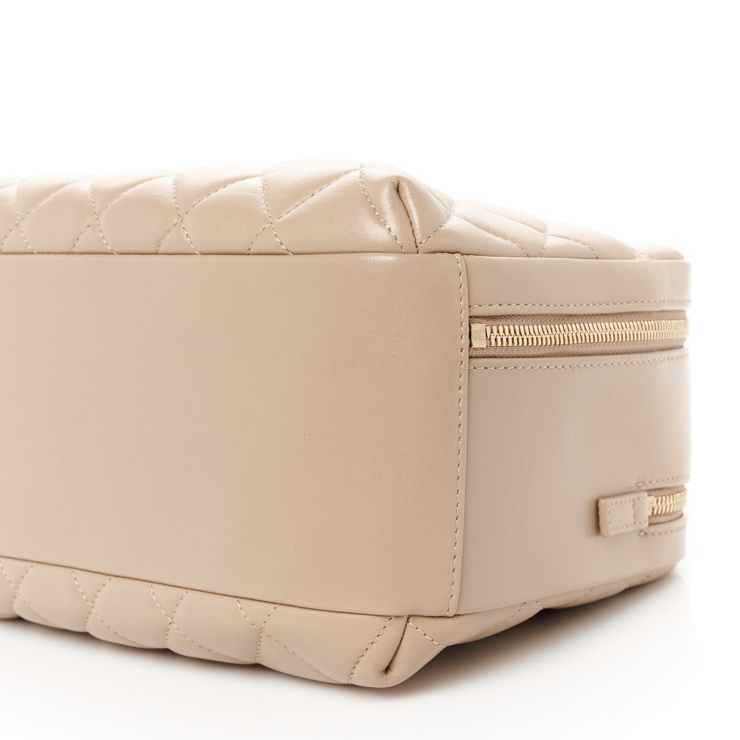 Lambskin Quilted Medium Trendy CC Bowling Bag Beige