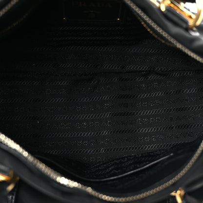 Prada Tessuto Nylon Soft Calfskin Shopping Satchel Black 4 of 8