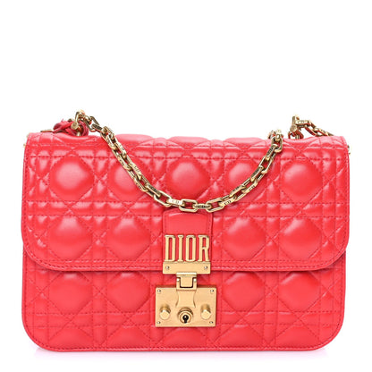 Christian Dior Lambskin Cannage Large Dioraddict Flap  Red 1 of 7