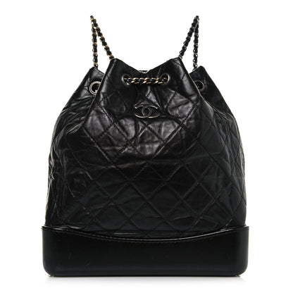 Chanel Aged Calfskin Quilted Gabrielle Backpack Black 1 of 18
