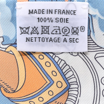Hermes Silk Sur Mon Nuage Twilly Creme Bleu Ciel Orange 2 of 4
