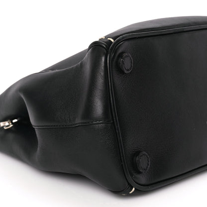 Prada City Calf Small Hand Stitched Galleria Double Zip Tote Black White 8 of 8